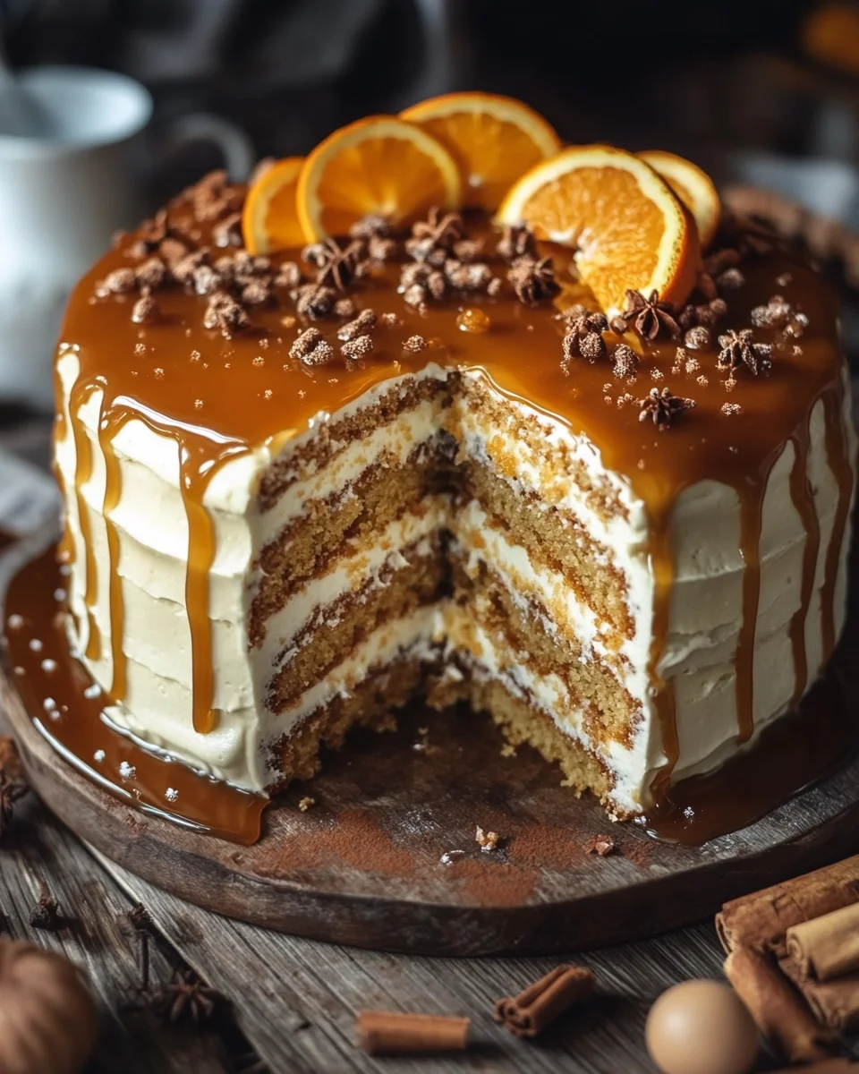 Bratapfeltorte mit Orangen-Zimt-Creme und Karamell-Drip 39 Bratapfeltorte