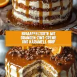 Bratapfeltorte mit Orangen-Zimt-Creme und Karamell-Drip 38 Pinterest Hidden Image