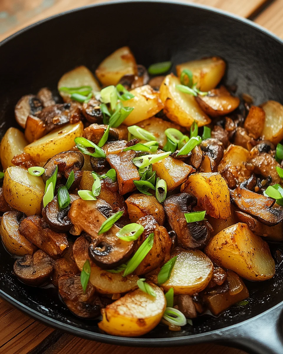Champignon-Kartoffel-Pfanne mit Frühlingszwiebeln 16 Champignon-Kartoffel-Pfanne