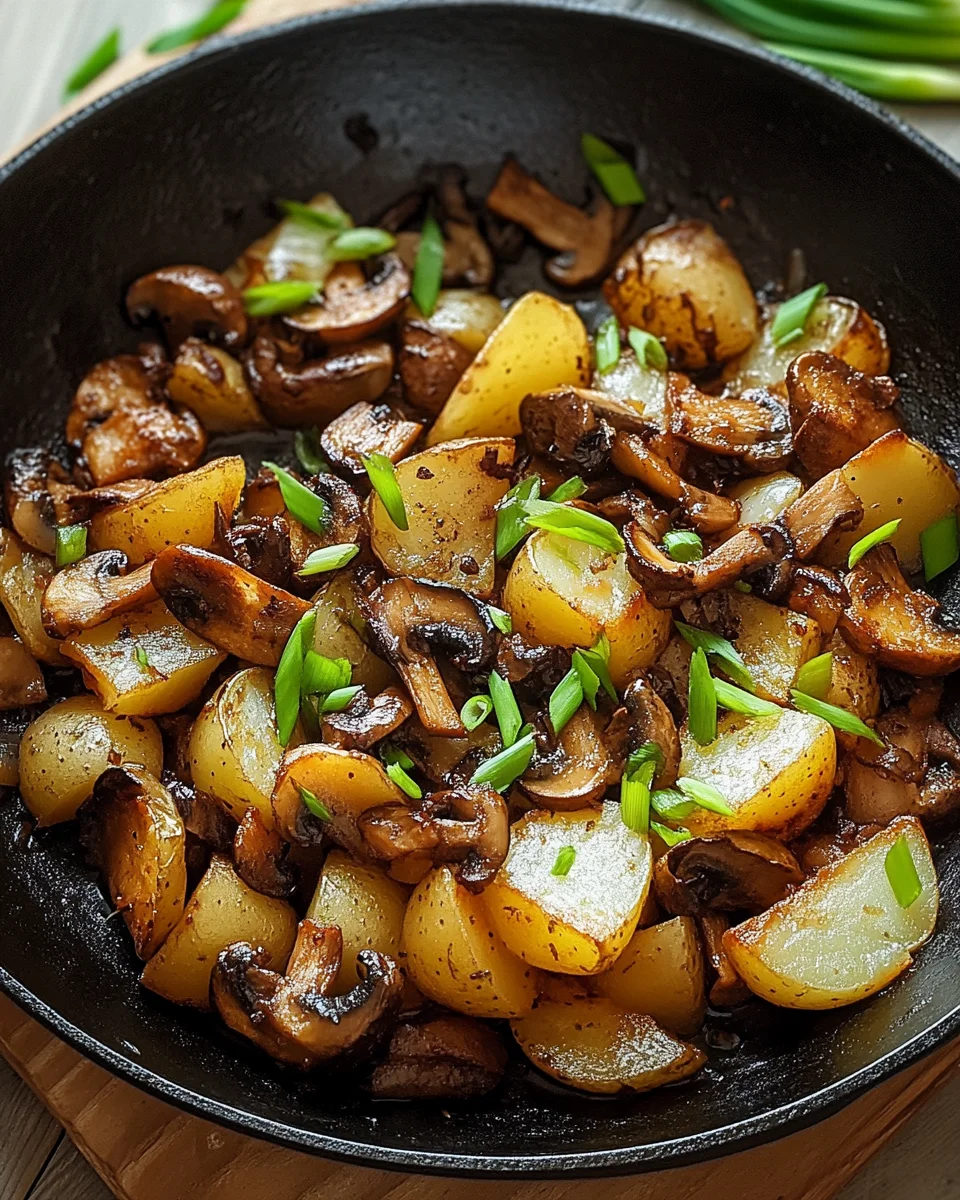 Champignon-Kartoffel-Pfanne mit Frühlingszwiebeln 18 Champignon-Kartoffel-Pfanne mit Frühlingszwiebeln