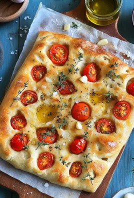 Focaccia mit Tomaten, Knoblauch & Thymian 24 Focaccia mit Tomaten, Knoblauch & Thymian