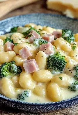 Gnocchi mit Brokkoli und Schinken in cremiger Käsesoße 25 Gnocchi mit Brokkoli und Schinken in cremiger Käsesoße