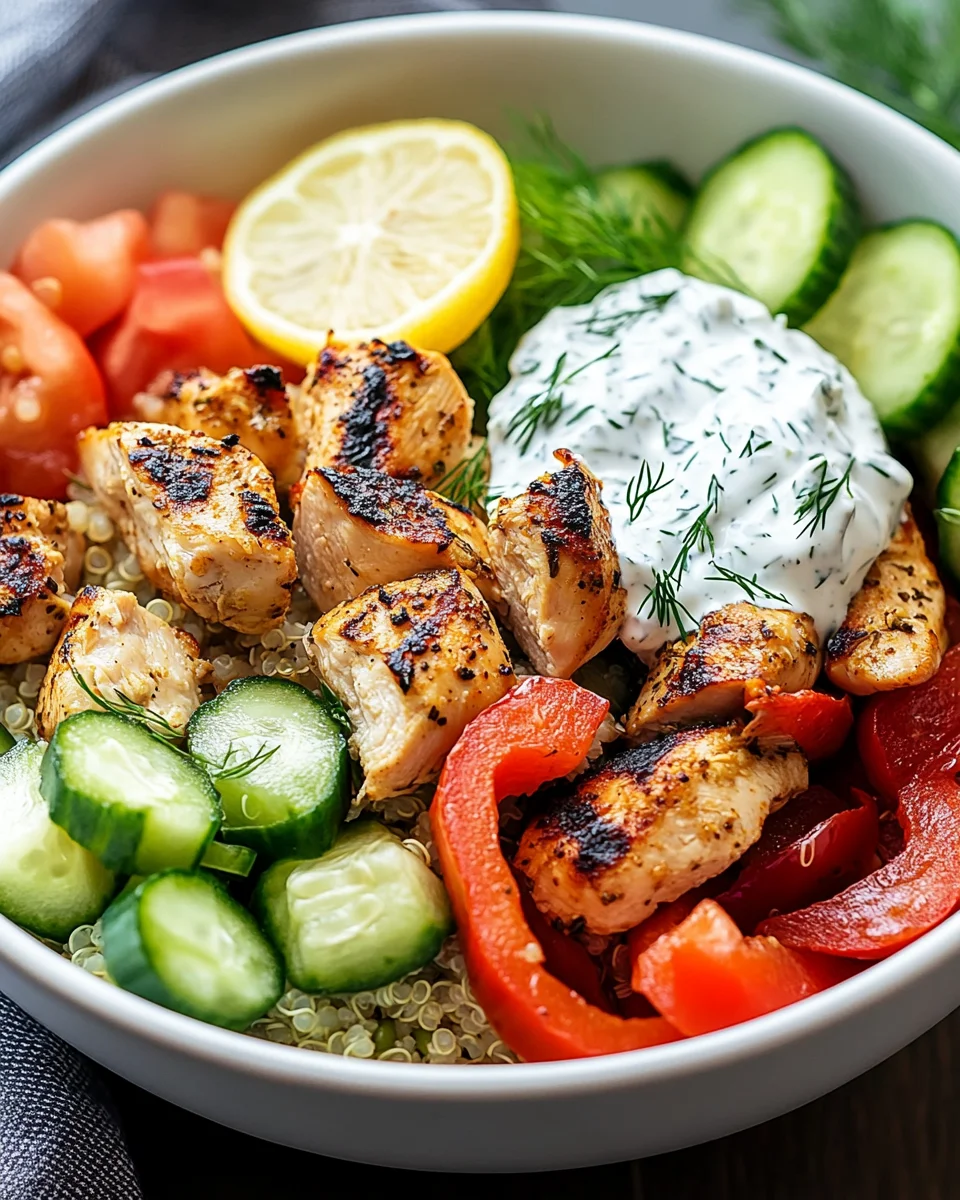 Griechische Hähnchen-Tzatziki-Bowl 16 Griechische