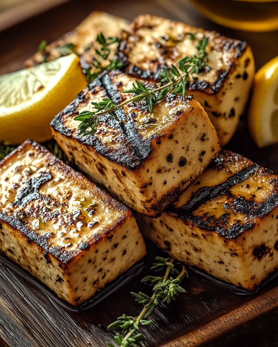 Griechischer gegrillter Tofu mit Zitrone und Thymian 18 Griechischer