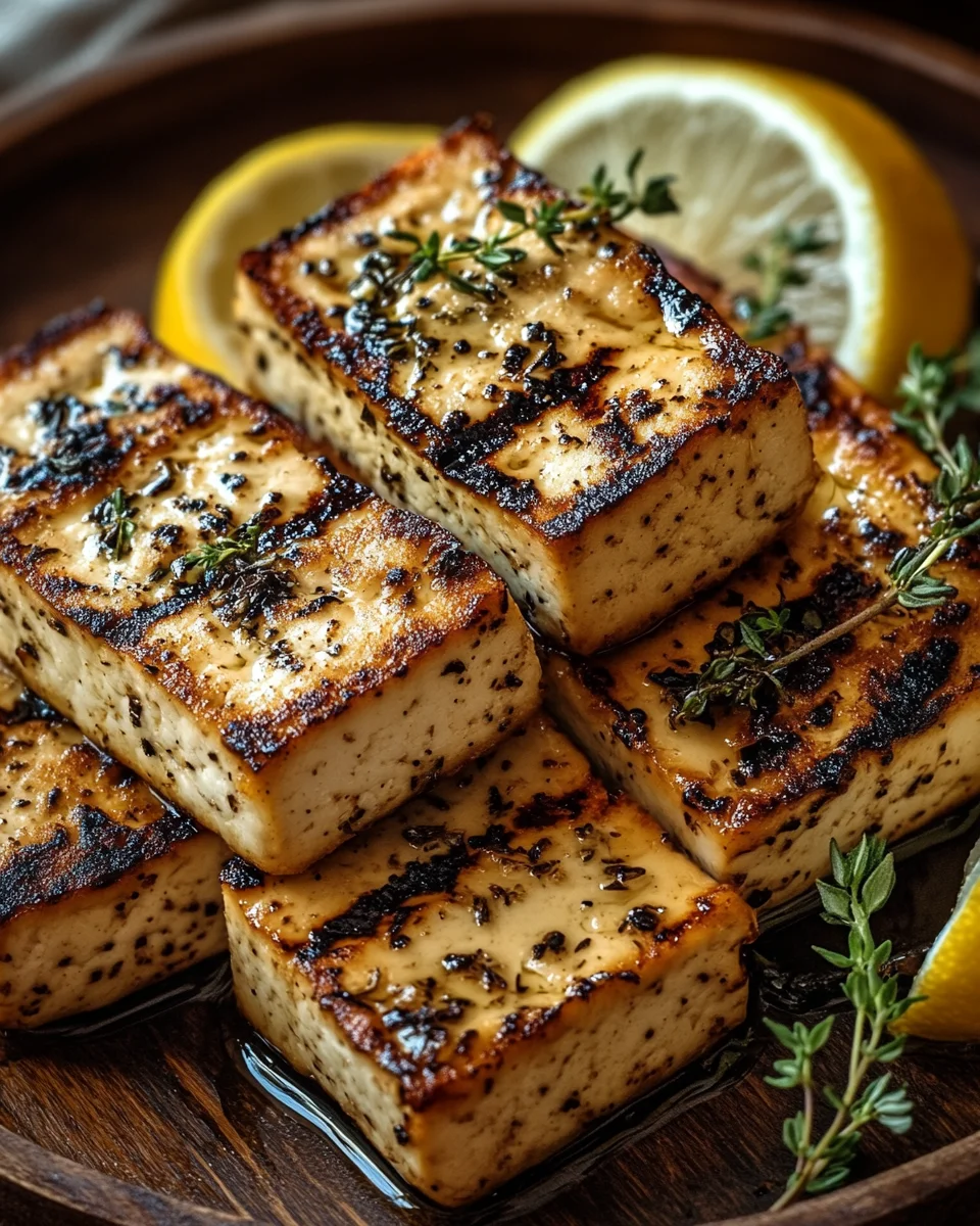 Griechischer gegrillter Tofu mit Zitrone und Thymian 20 Griechischer gegrillter Tofu mit Zitrone und Thymian