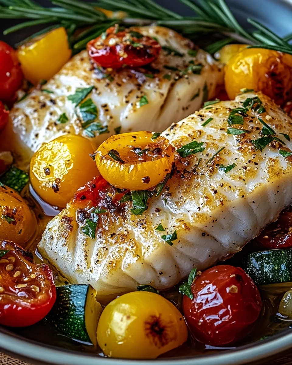 Mediterran Gebackene Fischfilets mit Gemüse 21 Mediterran