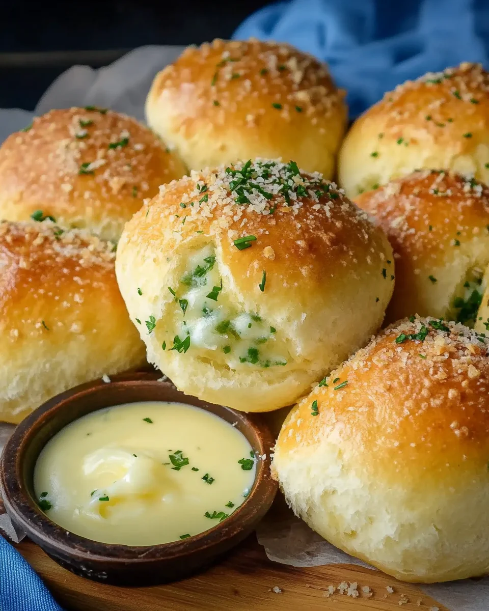 Megalecker Knoblauch Brötchen gefüllt mit Mozzarella Käse Rezept