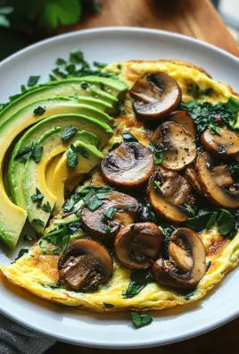 Omelett mit Pilzen, Spinat und Avocado 24 Omelett mit Pilzen, Spinat und Avocado