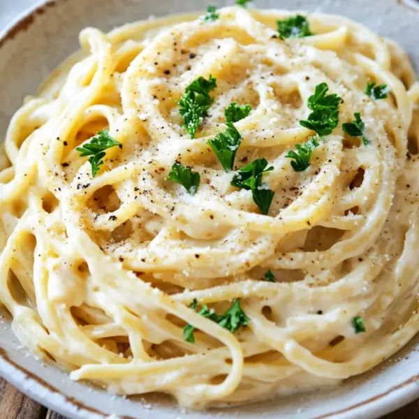 Pasta in Käse Sahne Soße