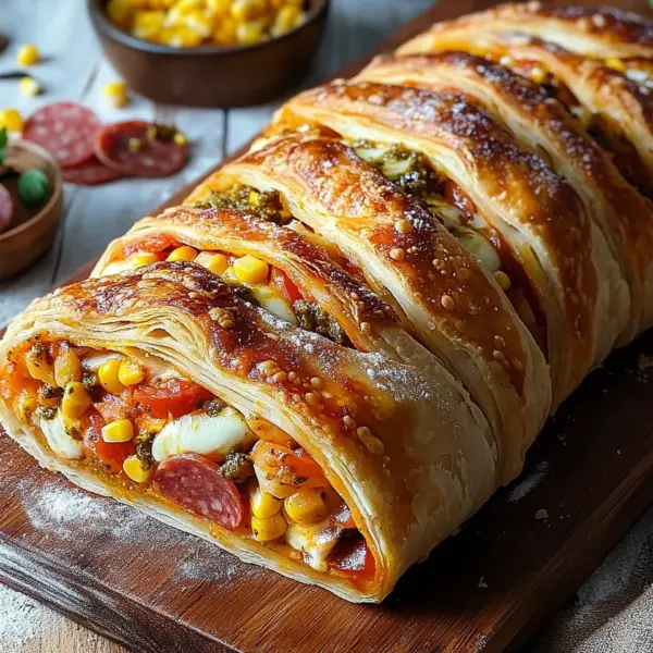 Pizza-Strudel aus fertigem Pizzateig