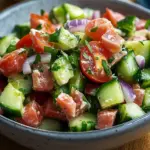 Schneller Thunfischsalat mit Gurke und Tomate