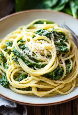 Spaghetti mit Spinat Frischkäse-Sauce 28 Spaghetti mit Spinat Frischkäse-Sauce