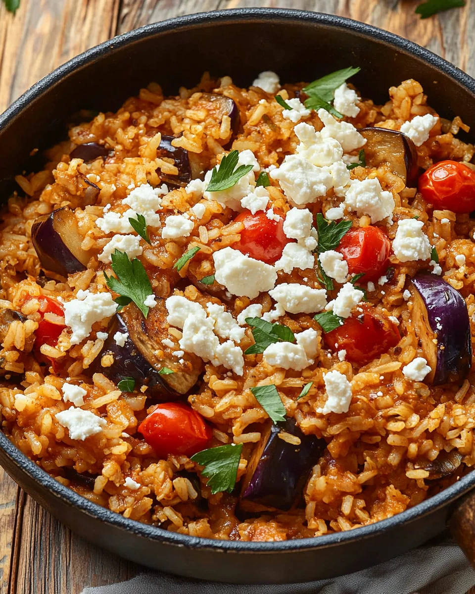 Auberginen-Reispfanne mit Feta 24 Auberginen-Reispfanne mit Feta