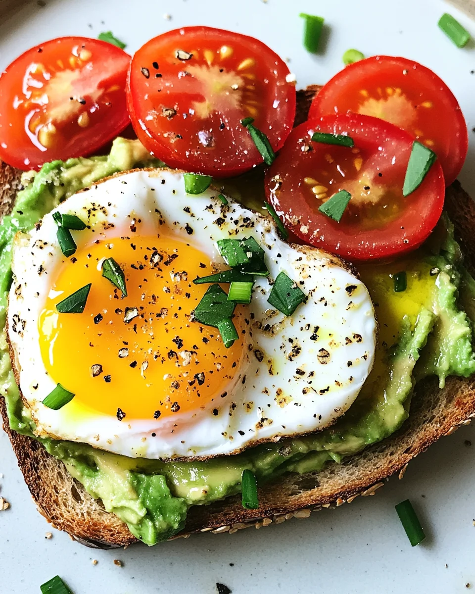 Avocado Toast mit Ei und Tomaten