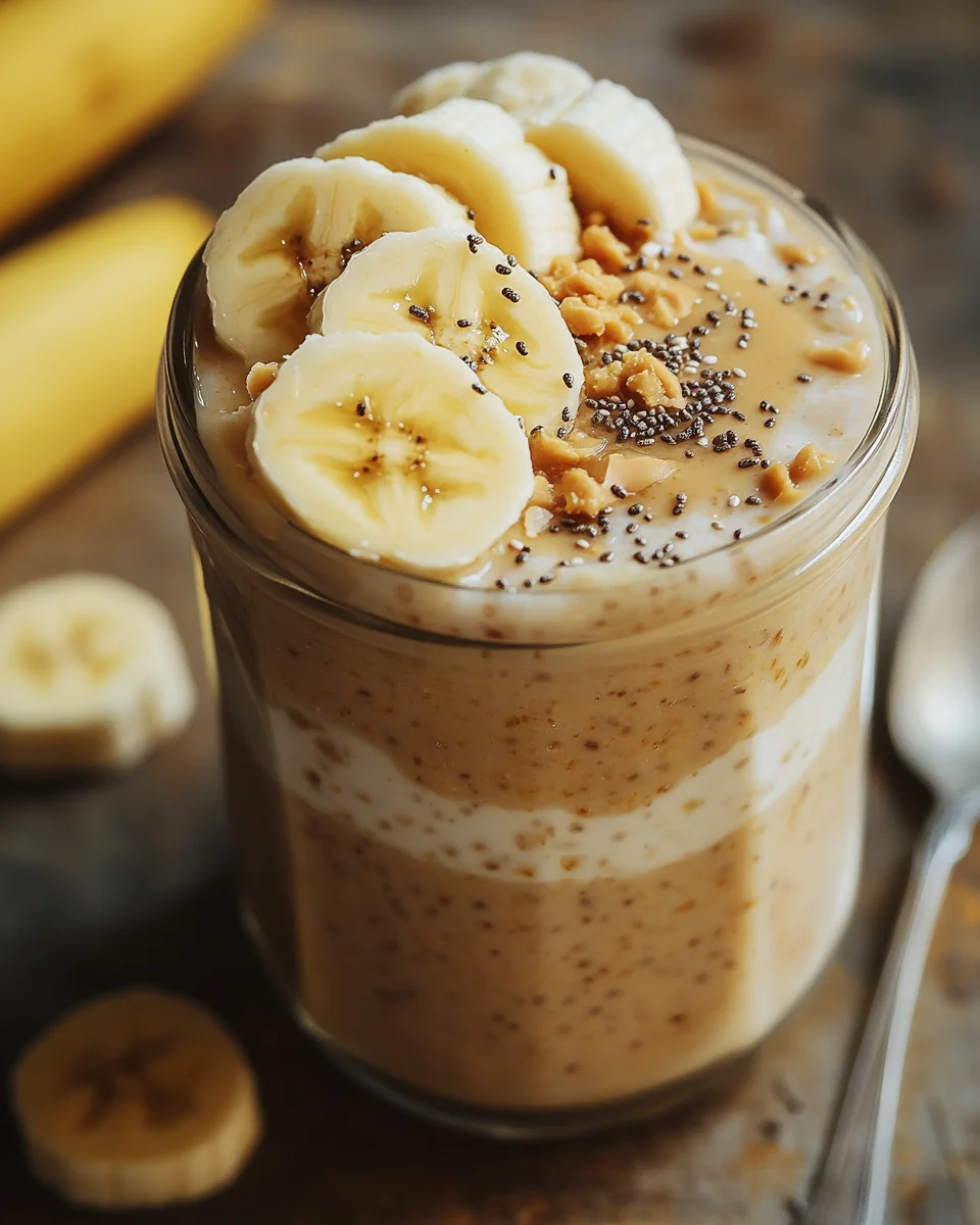 Bananen-Erdnussbutter Overnight Oats