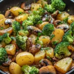 Brokkoli Kartoffel Pfanne mit Pilzen