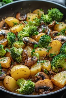 Brokkoli Kartoffel Pfanne mit Pilzen 22 Brokkoli Kartoffel Pfanne mit Pilzen