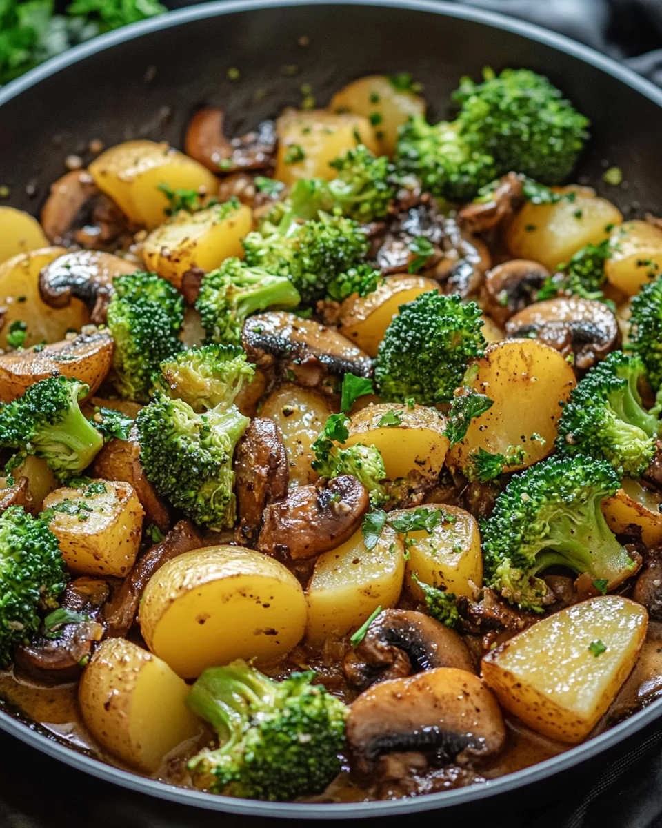 Brokkoli Kartoffel Pfanne mit Pilzen 22 Brokkoli Kartoffel Pfanne mit Pilzen