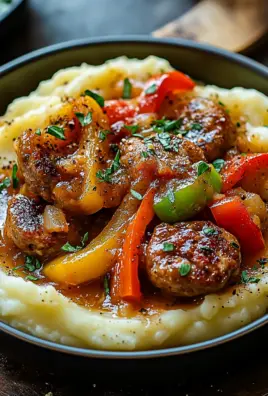 Cremige Wurst und Paprika auf Kartoffelpüree 30 Cremige Wurst und Paprika auf Kartoffelpüree