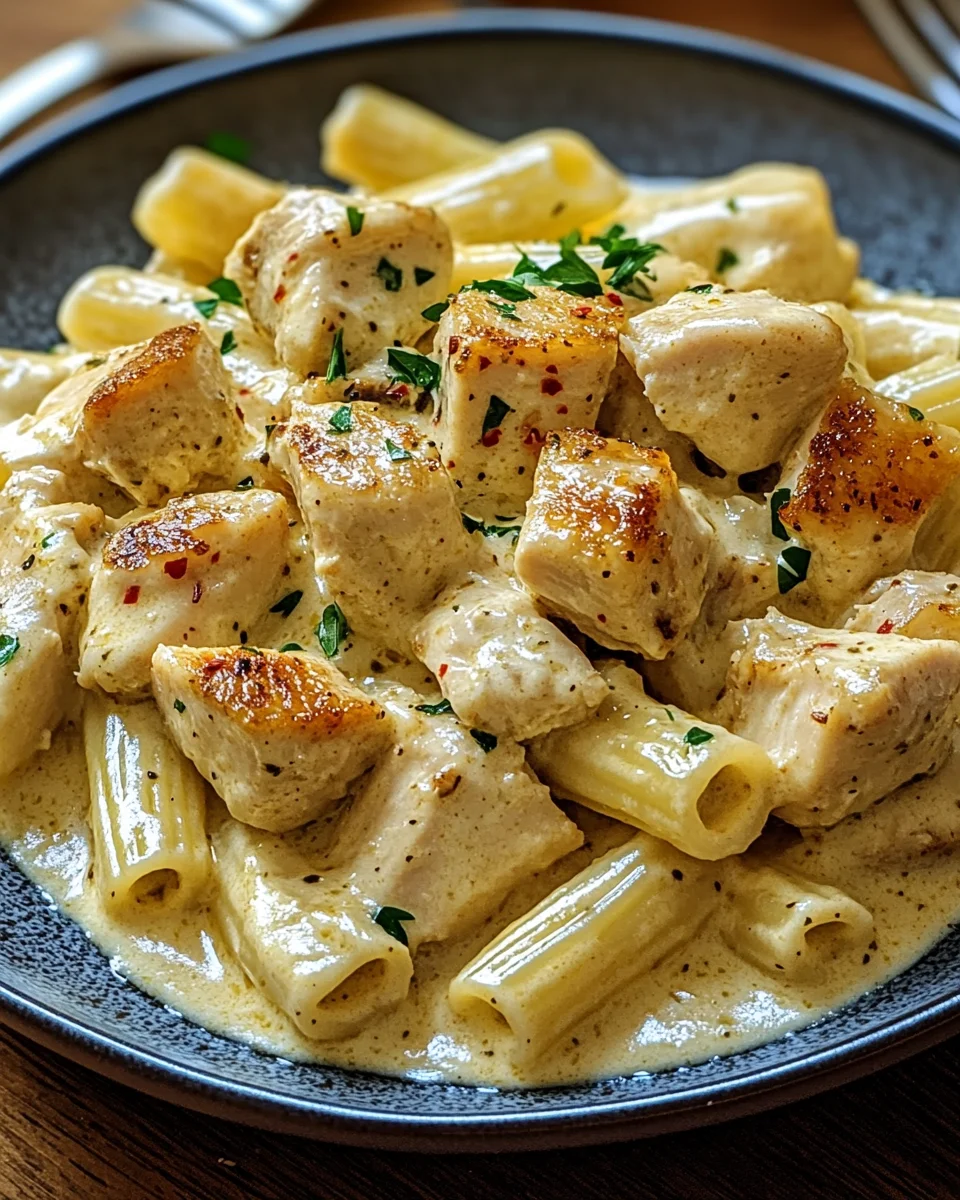 Cremiges Knoblauchbutter-Huhn und Rigatoni in Parmesan-Soße 20 Cremiges Knoblauchbutter-Huhn und Rigatoni in Parmesan-Soße