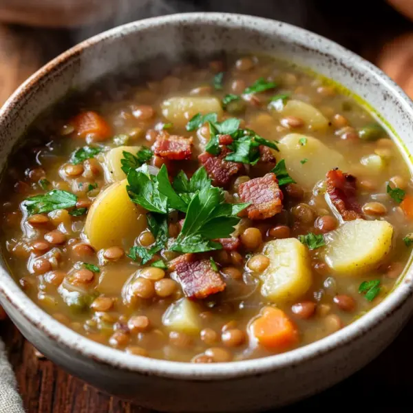 Einfache klassische Linsensuppe