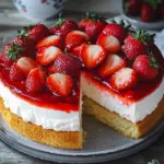 Erdbeertorte mit Biskuit und Quark