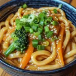 Erdnussbutter Udon Nudeln