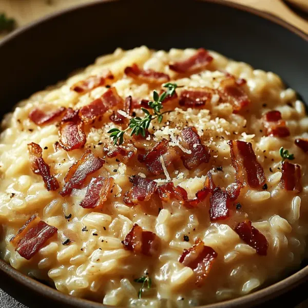 Französisches Zwiebel und Speck Risotto