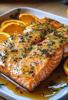 Gebackener Orangen-Lachs mit Honig-Senf-Glasur