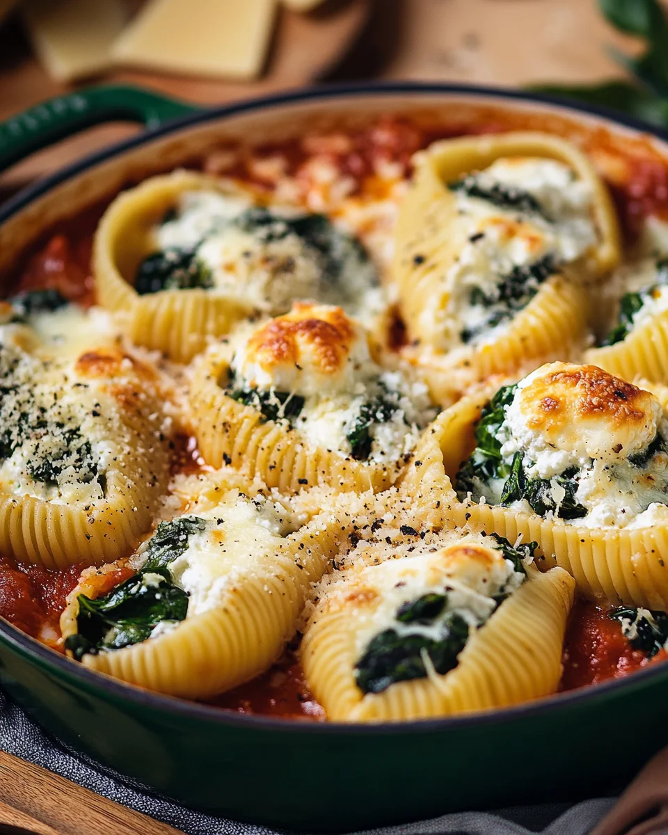 Gefüllte Muschelnudeln mit Ricotta und Spinat 24 Gefüllte Muschelnudeln mit Ricotta und Spinat