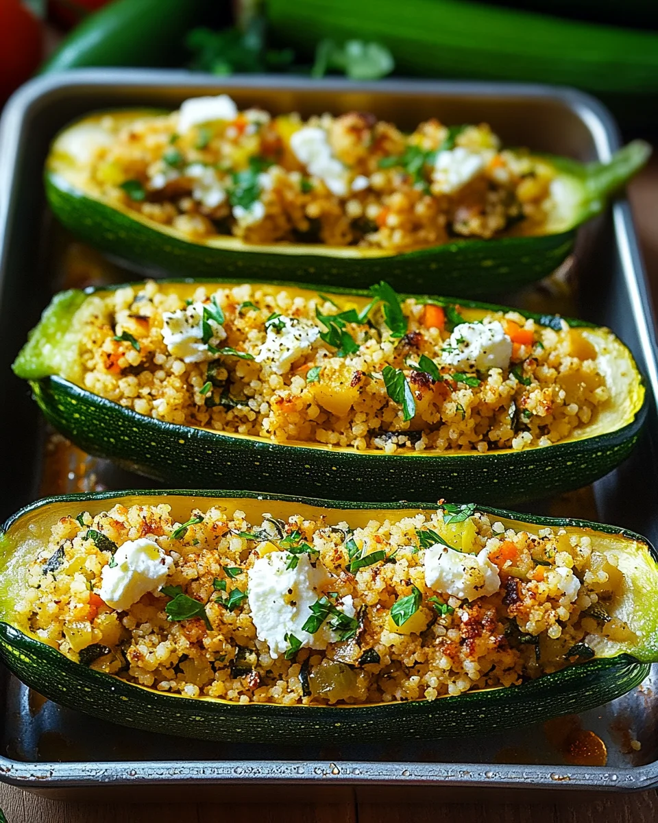 Gefüllte Zucchinis mit Couscous und Feta 21 Gefüllte
