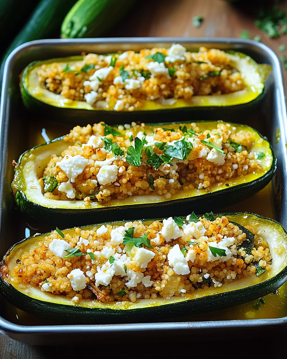 Gefüllte Zucchinis mit Couscous und Feta 23 Gefüllte Zucchinis mit Couscous und Feta