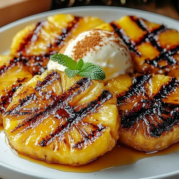 Gegrillte Ananas mit Honig & Zimt