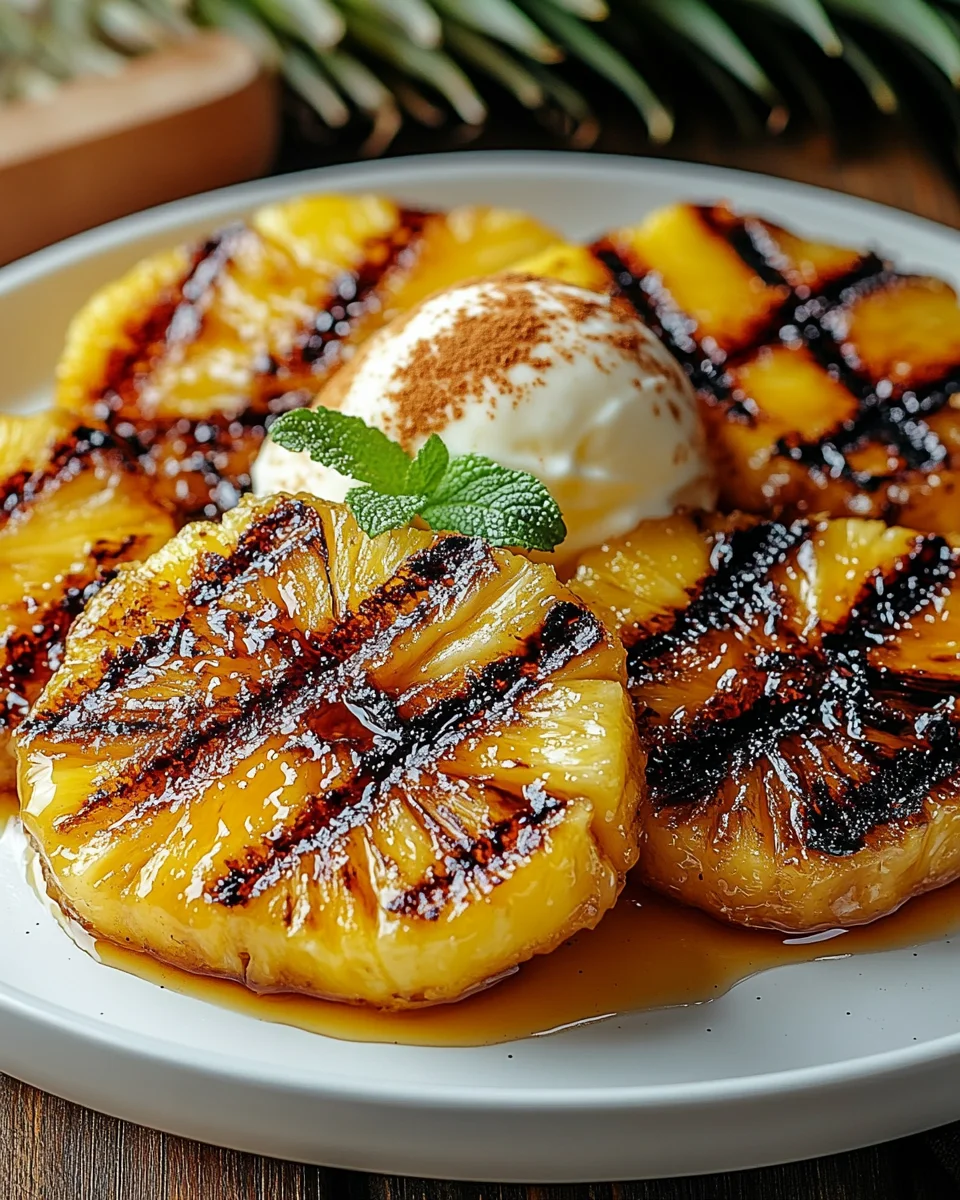 Gegrillte Ananas mit Honig & Zimt