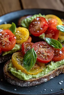 Geröstetes Brot mit Avocadobutter und Tomatensalat 29 Geröstetes Brot mit Avocadobutter und Tomatensalat