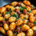 Gnocchi mit Chorizo und cremiger Harissa-Sauce