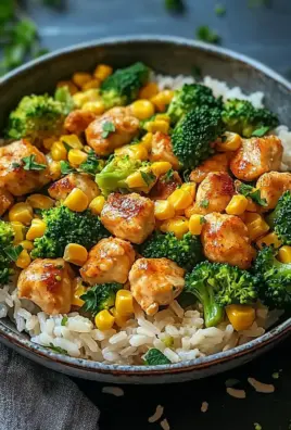 Hähnchen-Reis-Pfanne mit Brokkoli und Mais 23 Hähnchen-Reis-Pfanne mit Brokkoli und Mais