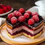 Himbeerkuchen mit Schokopudding