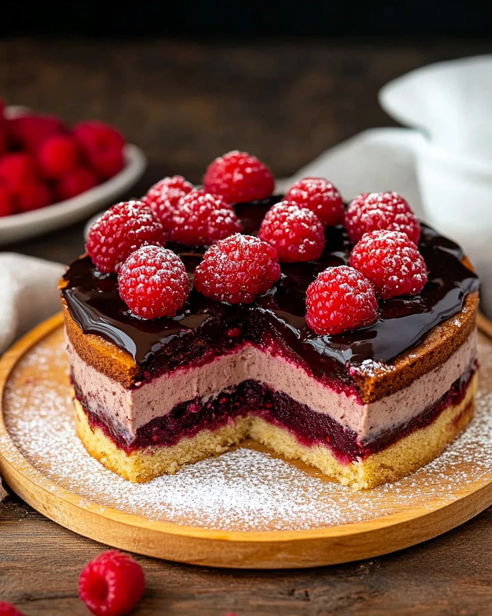 Himbeerkuchen mit Schokopudding