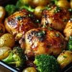 Honey-Garlic Chicken with Broccoli and Potatoes
