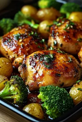 Honey-Garlic Chicken with Broccoli and Potatoes 25 Honey-Garlic Chicken with Broccoli and Potatoes