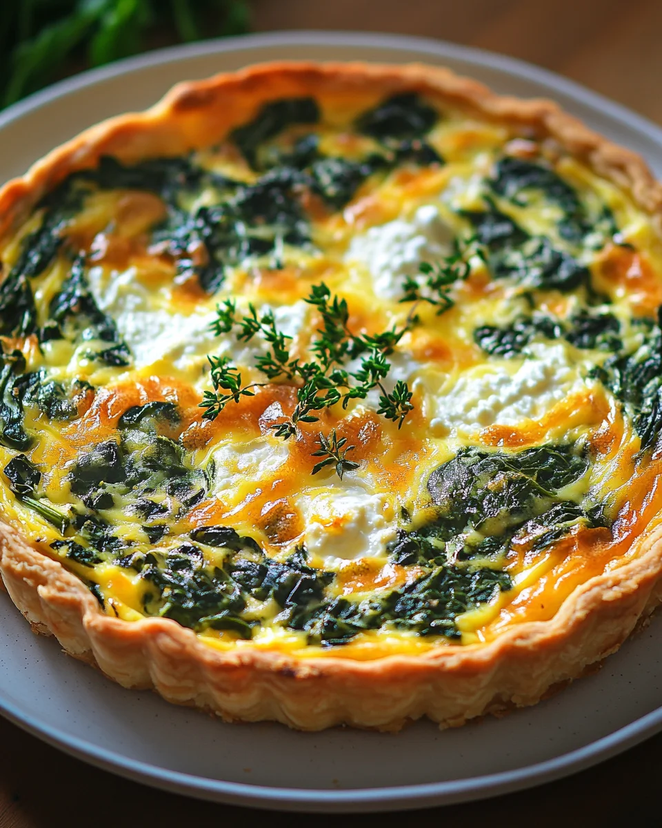 Hüttenkäse und Spinat Krustenlose Quiche 22 Hüttenkäse