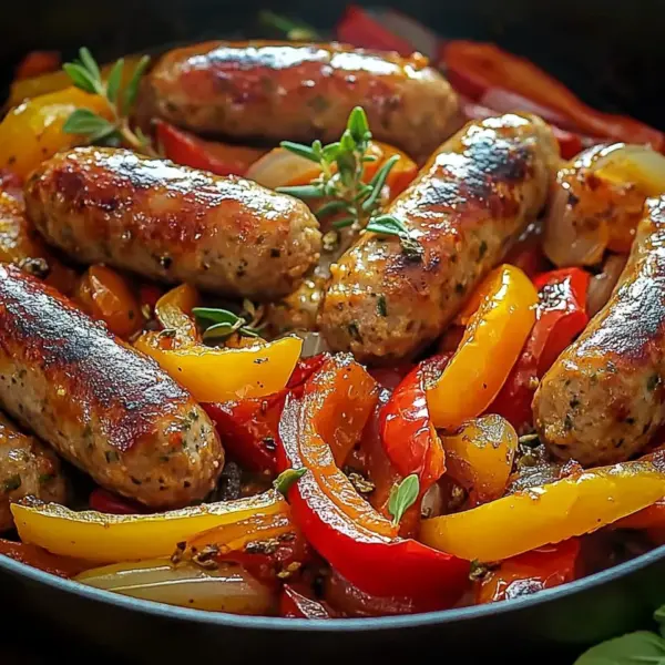 Italienische Wurst mit Paprika und Zwiebeln