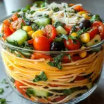 Italienischer Spaghetti-Schichtsalat