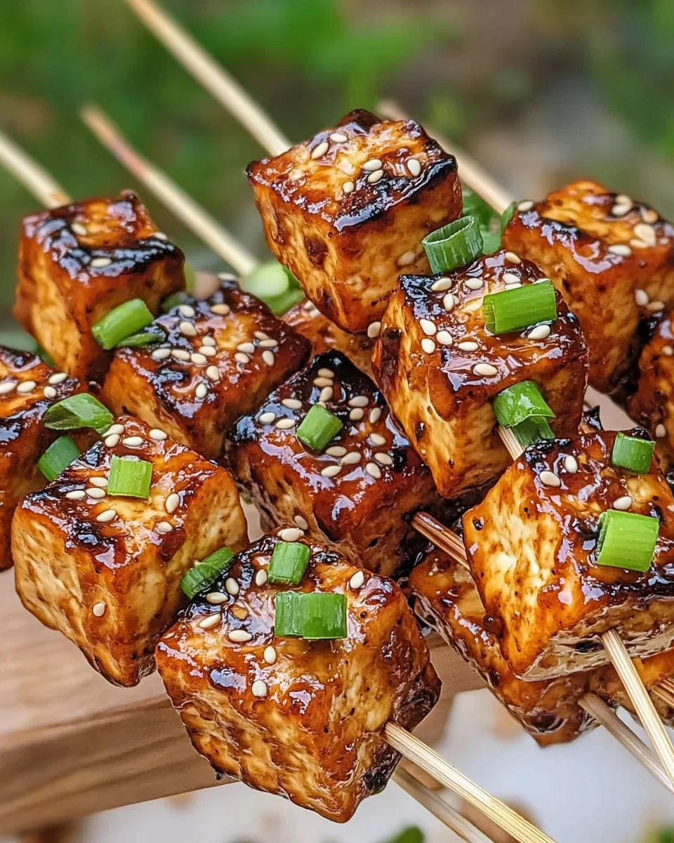 Knoblauch-Soja-Glasierte Tofu-Spie&szlig;e