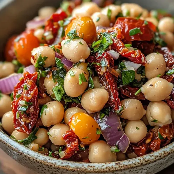 Marinierter getrockneter Tomaten-Bohnen-Salat