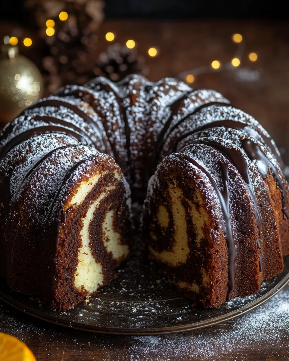 Marmor-Lebkuchen-Gugelhupf