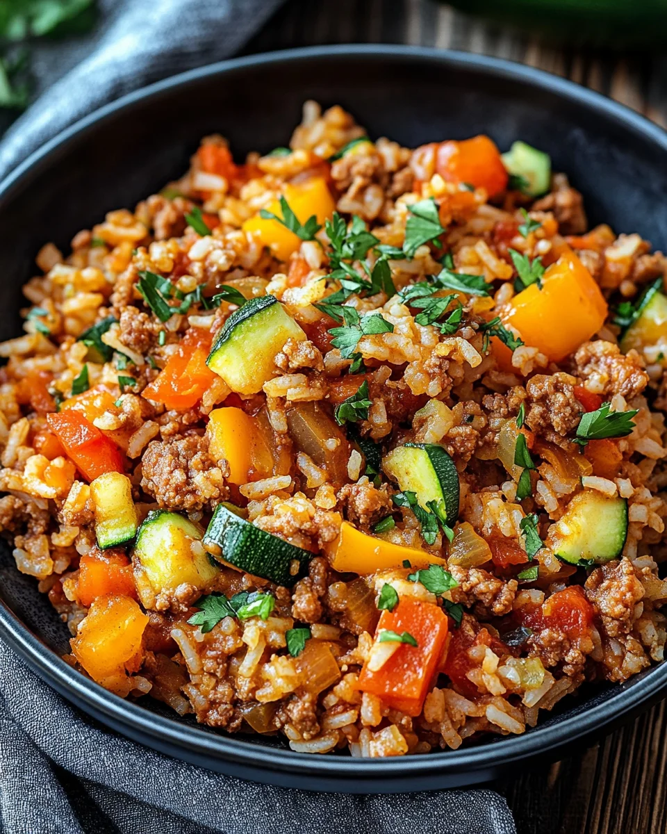 Reis-Hackfleisch-Pfanne
