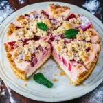 Rhabarber-Cheesecake mit Streuseln