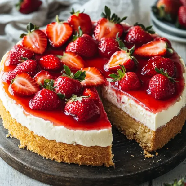 Schneller Erdbeerkuchen mit Schmand